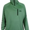 Aftco Jason Christie Performance Hooded Long Sleeve Shirt - Olive - L