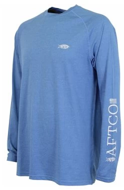 Aftco Yurei Performance Long Sleeve Shirt - Nautical Blue Heather - M 5 Aftco Yurei Performance Long Sleeve Shirt - Nautical Blue Heather - M -Fishing Gear Store aftco yurei performance long sleeve shirt nautical blue heather m 54899.1651366561
