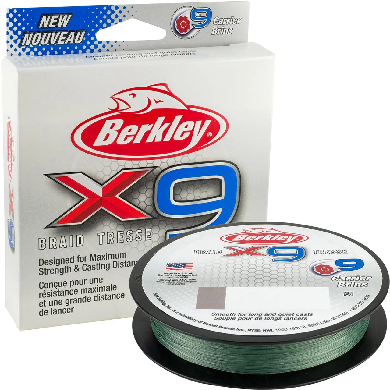 Berkley X9 Braided Line - Low-Vis Green 1 Berkley X9 Braided Line - Low-Vis Green