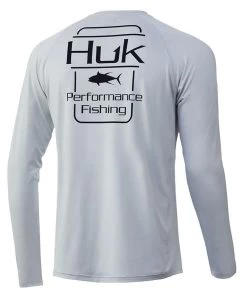 Huk Tuna Badge Pursuit Long Sleeve Shirt - Glacier - 2X-Large