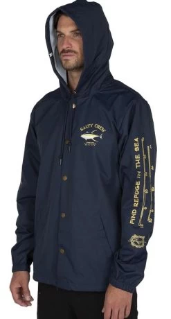 Salty Crew Ahi Mount Snap Jacket - Navy - Medium -Fishing Gear Store salty crew ahi mount snap jacket navy m 15439.1651421713