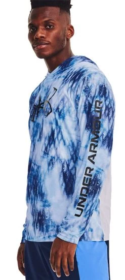 Under Armour Iso-Chill Shorebreak Camo Hoodie - Carolina Blue - M